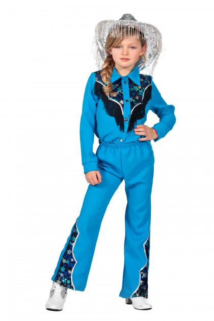 Glamorous western girl blauw