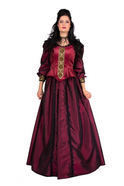 Middeleeuwse jonkvrouw jurk rood