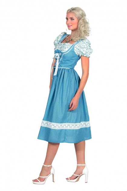 Jurk Dirndl lang blauw