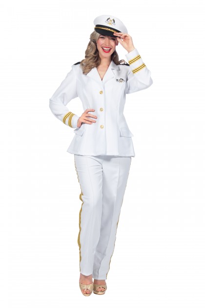 Luxe navy officier kostuum dames