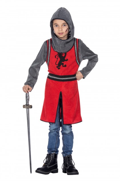 Middeleeuwse ridder rood/grijs