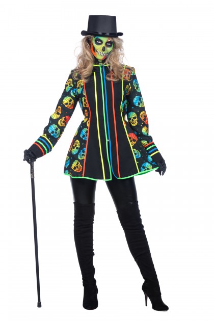 Dames jas neon skull