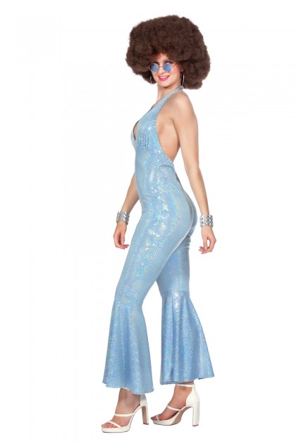 Catsuit disco blauw