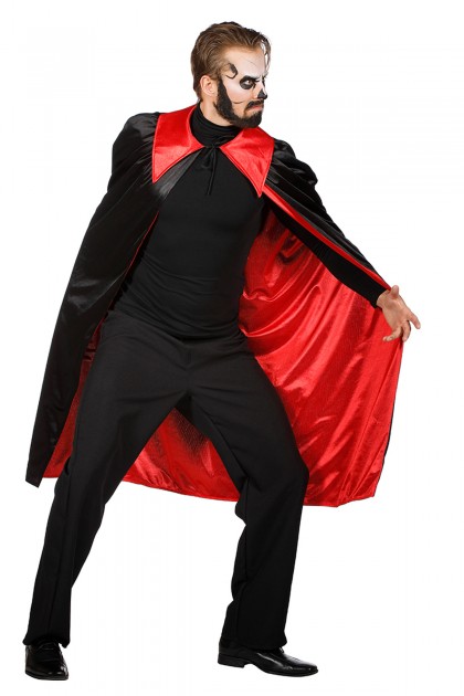 Dracula cape zwart/rood (V)