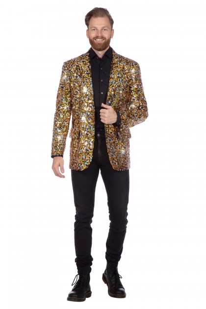 Pailletten blazer zwart/goud/zilver