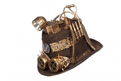 Hoed Steampunk met mijnlamp (licht)