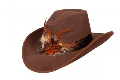 Authentic western hoed met veren